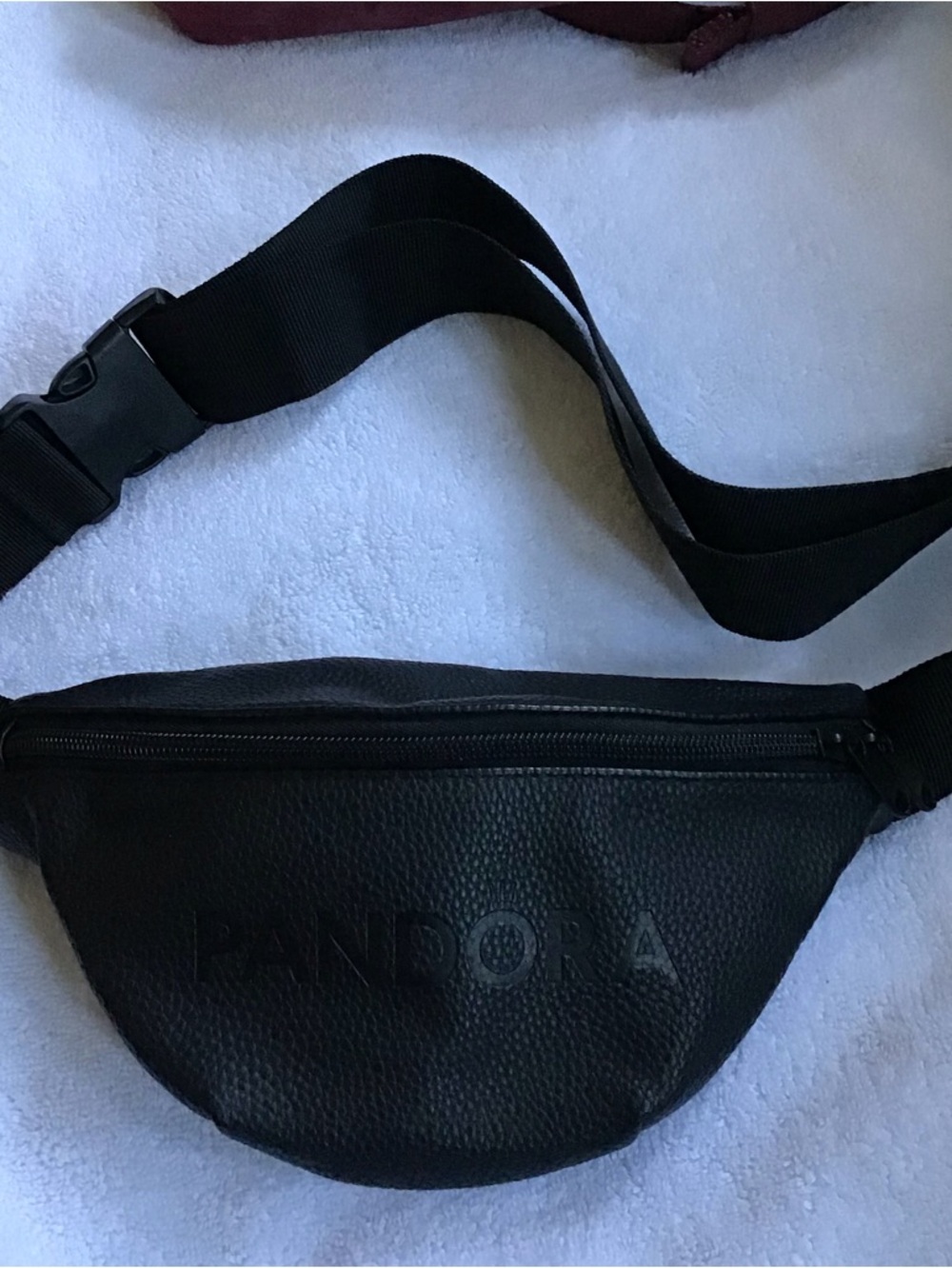 Pandora black faux leather belt bag